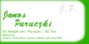 janos puruczki business card